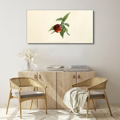 Foto leinwand Apfel auf einem Hintergrund aus Blättern
