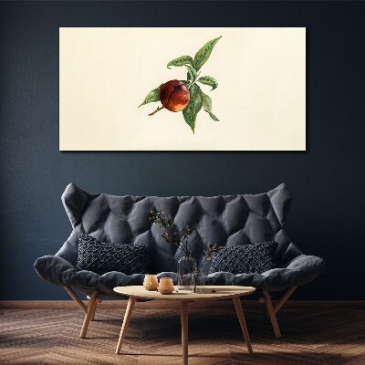 Foto leinwand Apfel auf einem Hintergrund aus Blättern