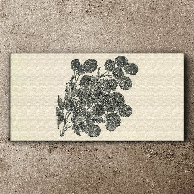 Foto auf leinwand Blumenmuster in Schwarz und Weiß