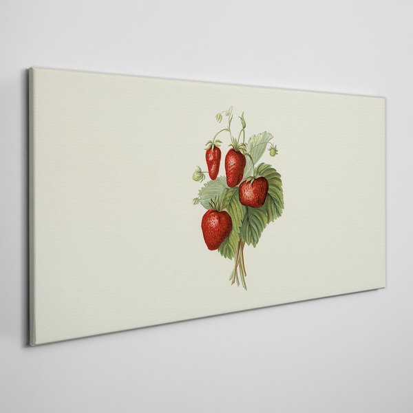 Foto leinwand Früchte Erdbeeren Blätter