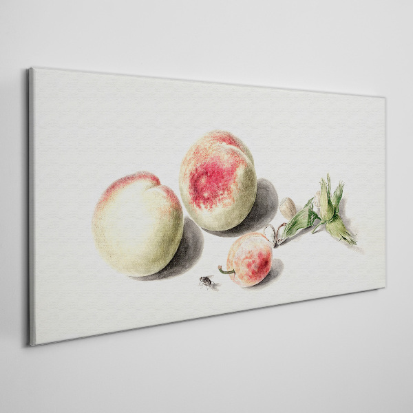 Foto leinwand Saftige Pfirsiche auf hellem Hintergrund