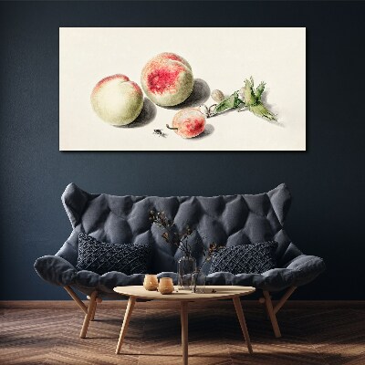 Foto leinwand Saftige Pfirsiche auf hellem Hintergrund