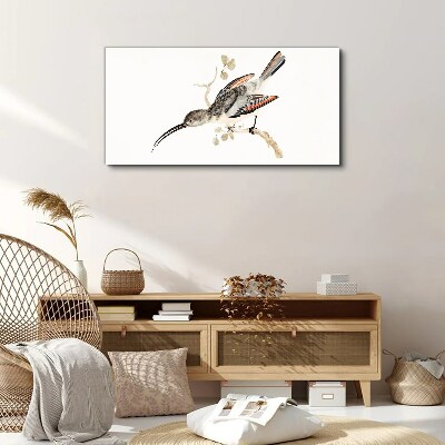 Foto auf leinwand Zeichnen eines Tiervogelzweigs