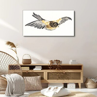 Foto auf leinwand Goldener Kanarienvogel im Flug