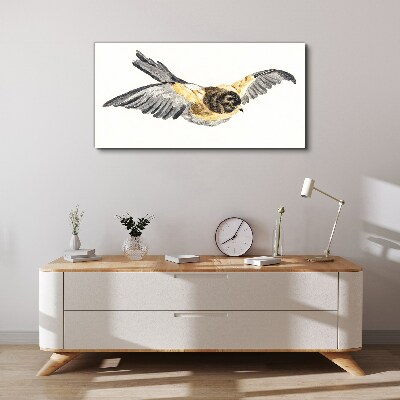 Foto auf leinwand Goldener Kanarienvogel im Flug