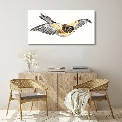 Foto auf leinwand Goldener Kanarienvogel im Flug