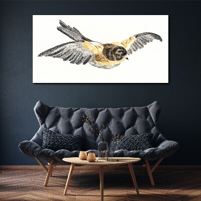 Foto auf leinwand Goldener Kanarienvogel im Flug