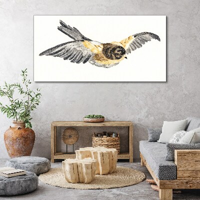 Foto auf leinwand Goldener Kanarienvogel im Flug