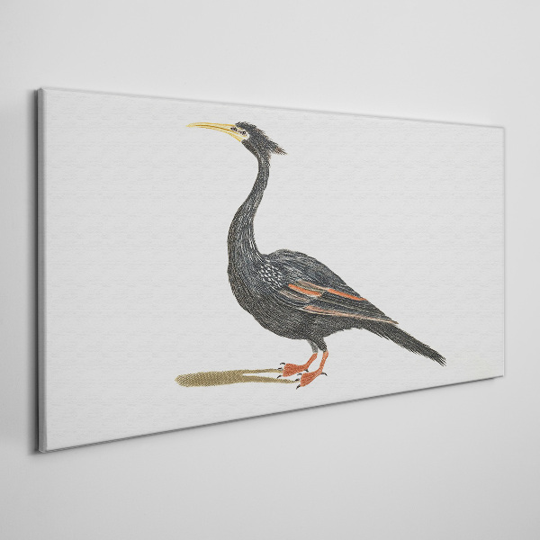 Wandbild Schwarzer Vogel auf weißem Hintergrund