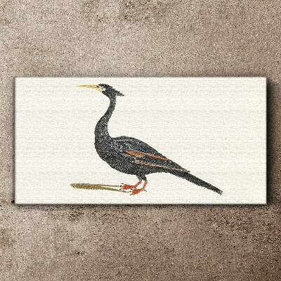 Wandbild Schwarzer Vogel auf weißem Hintergrund