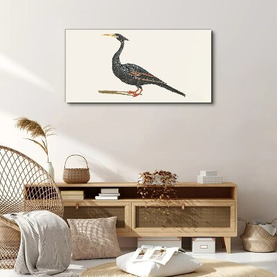 Wandbild Schwarzer Vogel auf weißem Hintergrund