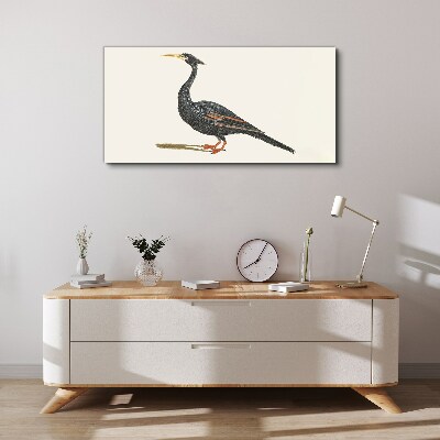 Wandbild Schwarzer Vogel auf weißem Hintergrund