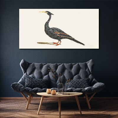 Wandbild Schwarzer Vogel auf weißem Hintergrund
