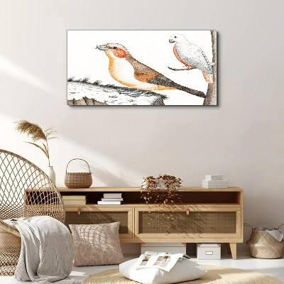 Foto auf leinwand Vogelduett auf einem Ast