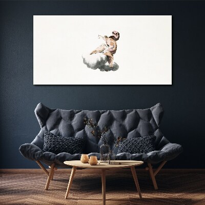 Foto leinwand Engel auf einer Wolke