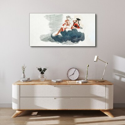 Foto auf leinwand Musikalische Muse in den Wolken
