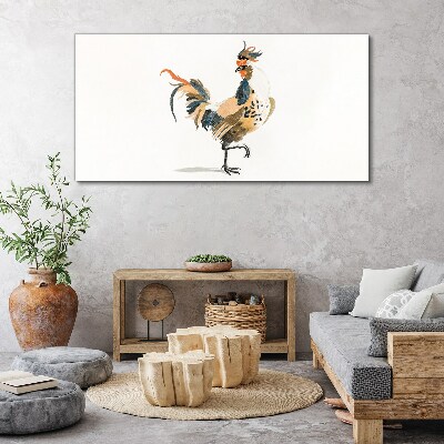 Foto auf leinwand Hahn in Aquarell