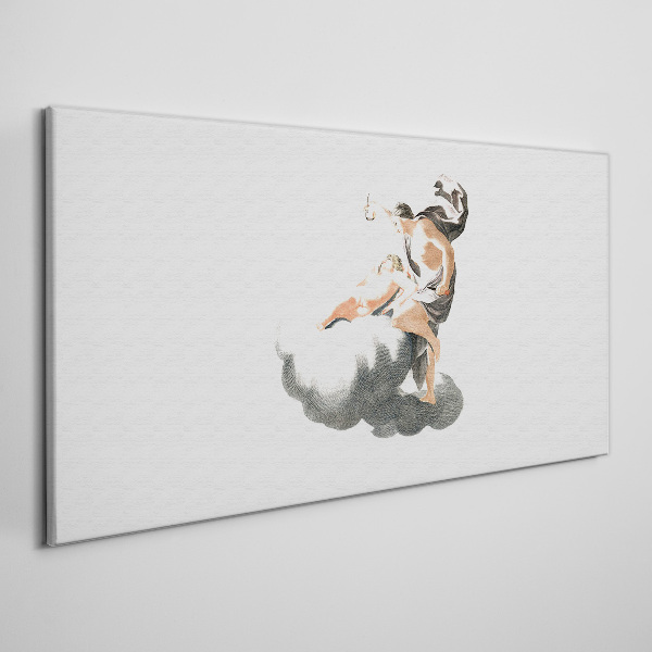 Bild auf leinwand Figur auf einer Wolke