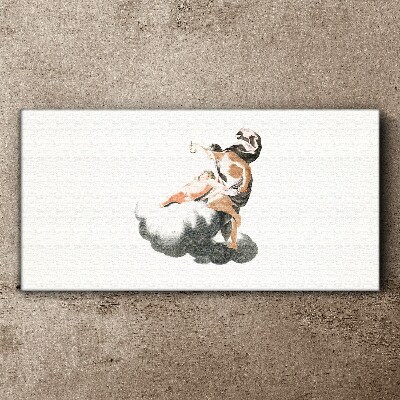 Bild auf leinwand Figur auf einer Wolke