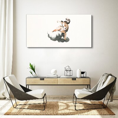 Bild auf leinwand Figur auf einer Wolke