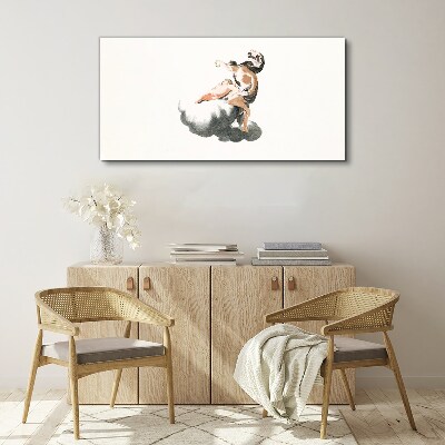 Bild auf leinwand Figur auf einer Wolke