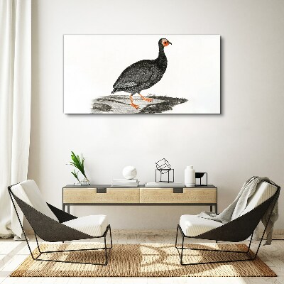 Foto auf leinwand Schwarzer Vogel auf weißem Hintergrund