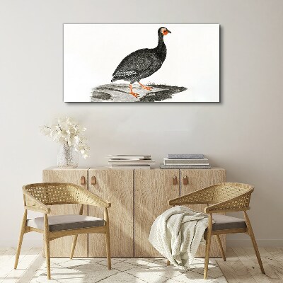 Foto auf leinwand Schwarzer Vogel auf weißem Hintergrund