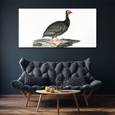 Foto auf leinwand Schwarzer Vogel auf weißem Hintergrund