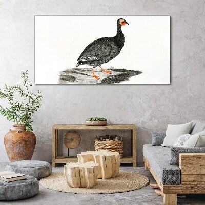 Foto auf leinwand Schwarzer Vogel auf weißem Hintergrund