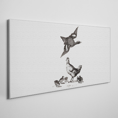Bild auf leinwand Die Vogelwelt in Schwarz-Weiß