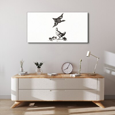 Bild auf leinwand Die Vogelwelt in Schwarz-Weiß