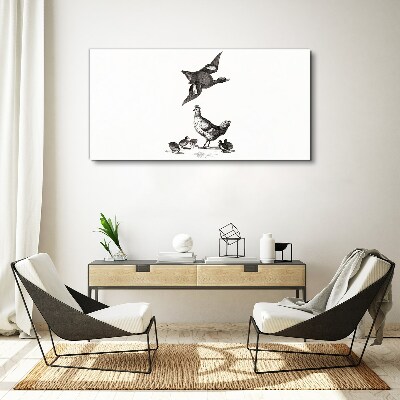 Bild auf leinwand Die Vogelwelt in Schwarz-Weiß