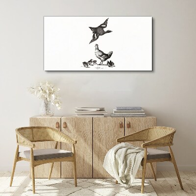 Bild auf leinwand Die Vogelwelt in Schwarz-Weiß