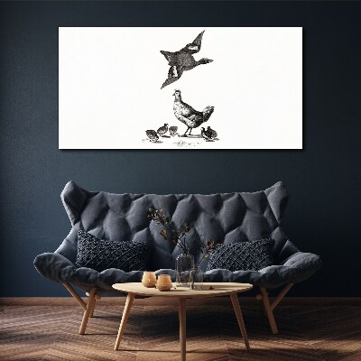 Bild auf leinwand Die Vogelwelt in Schwarz-Weiß
