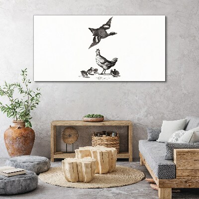 Bild auf leinwand Die Vogelwelt in Schwarz-Weiß