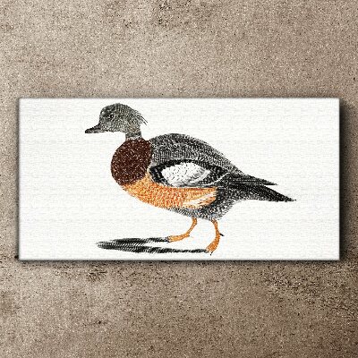 Leinwandbild Ente im grafischen Stil