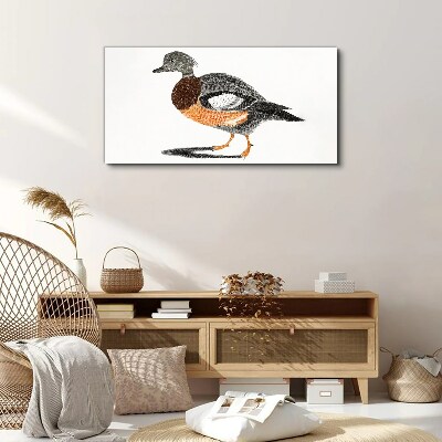 Leinwandbild Ente im grafischen Stil