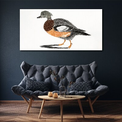 Leinwandbild Ente im grafischen Stil