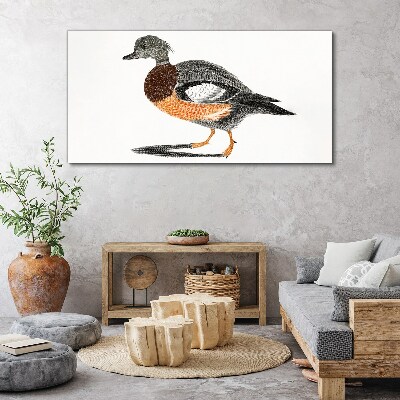 Leinwandbild Ente im grafischen Stil