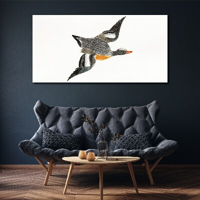 Foto auf leinwand Fliegende Gans in den Farben der Natur