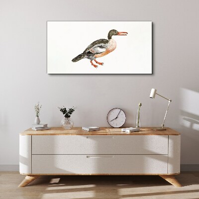 Foto auf leinwand Ente auf weißem Leinwandhintergrund