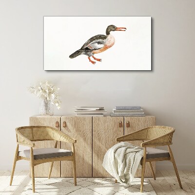 Foto auf leinwand Ente auf weißem Leinwandhintergrund