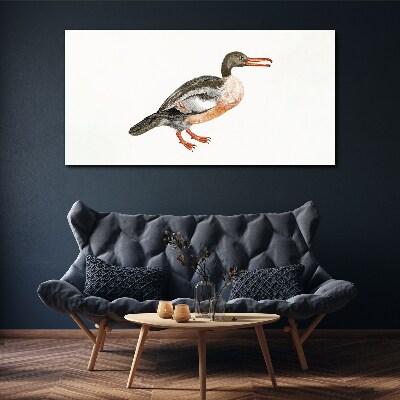 Foto auf leinwand Ente auf weißem Leinwandhintergrund