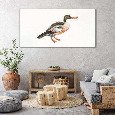 Foto auf leinwand Ente auf weißem Leinwandhintergrund