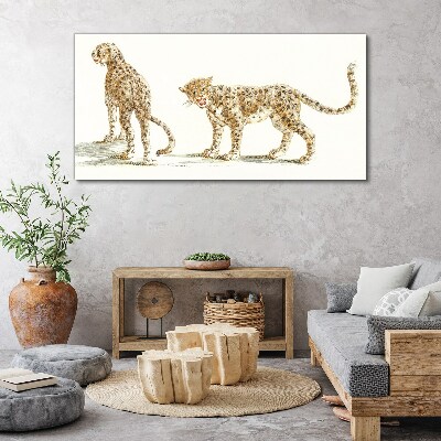 Wandbild Leoparden auf Wanderschaft
