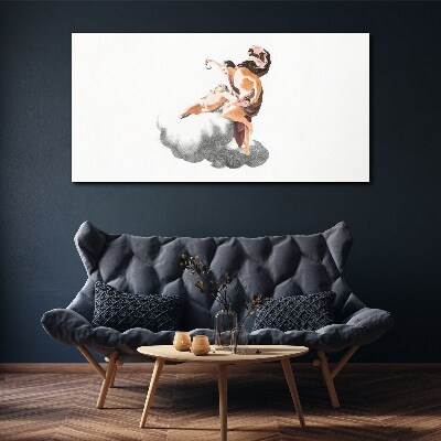 Bild auf leinwand Engel auf einer Wolke