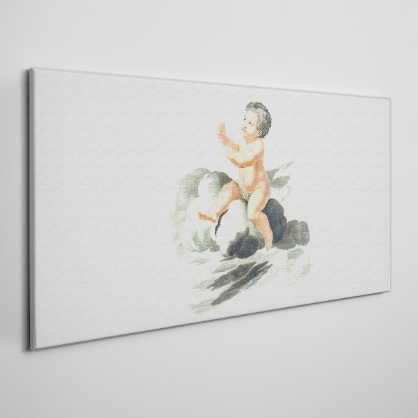 Foto auf leinwand Kindliche Freude auf einer Wolke