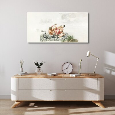 Foto auf leinwand Mythische Szene auf dem Wasser