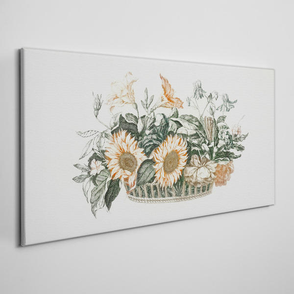 Foto auf leinwand Blumenstrauß in einem Korb