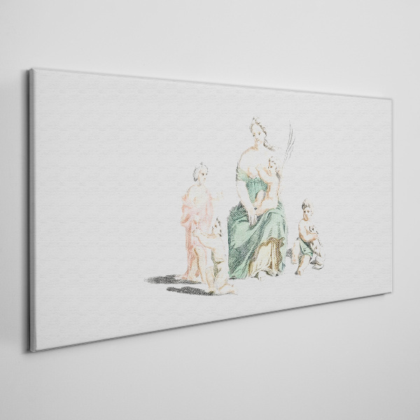 Bild auf leinwand Familie in Pastelltönen